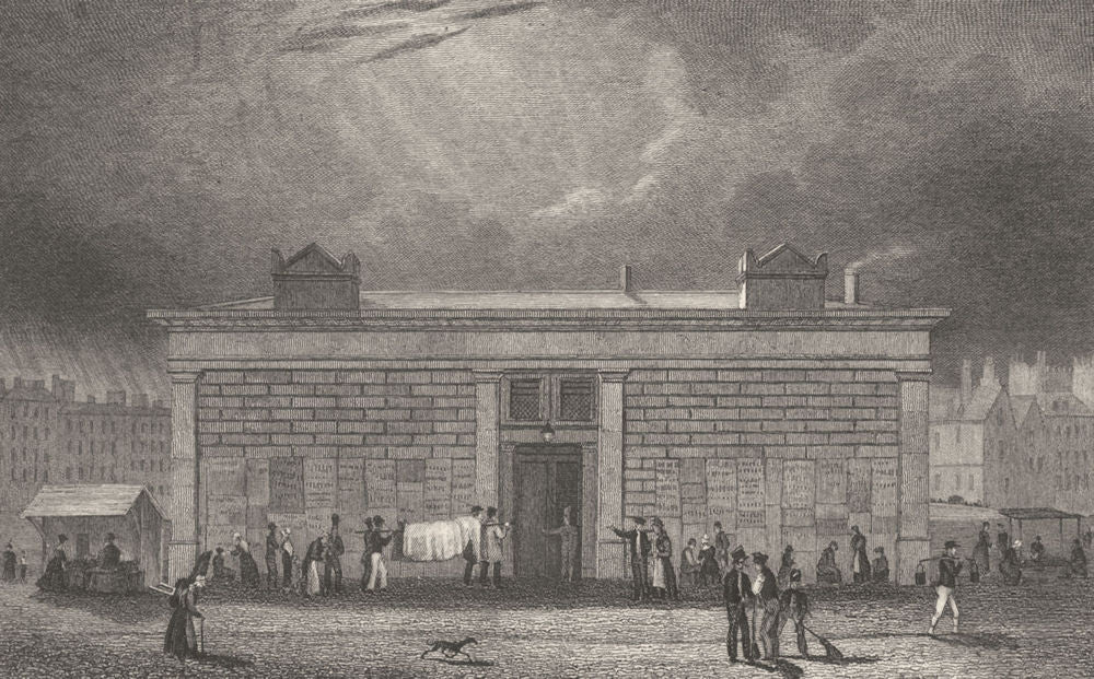 PARIS. La Morgue, Quai Notre Dame 1831 old antique vintage print picture